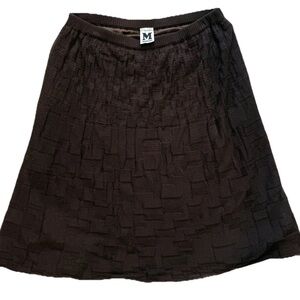 Missoni Brown Textured Midi Skirt Size 10 | Italian Designer Quiet Luxury